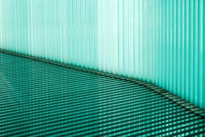 A series of horizontal and vertical green lines.