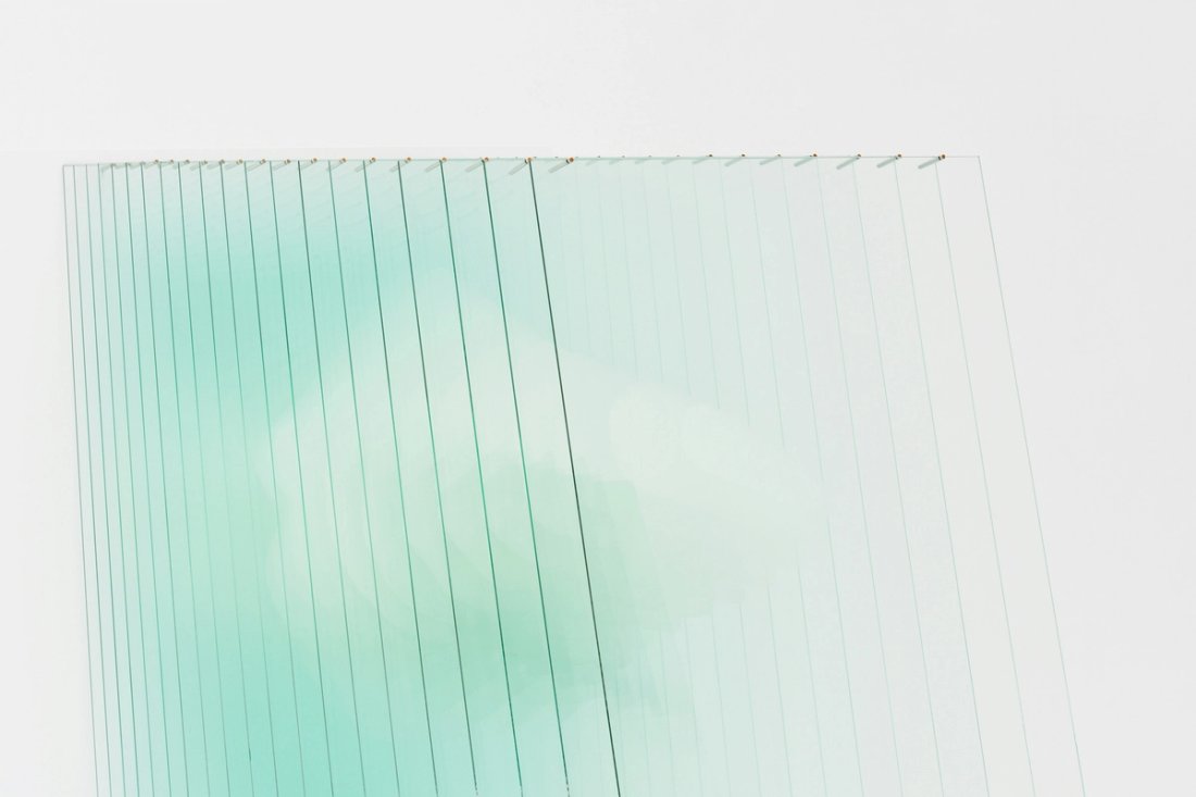 Green translucent panels stacked.