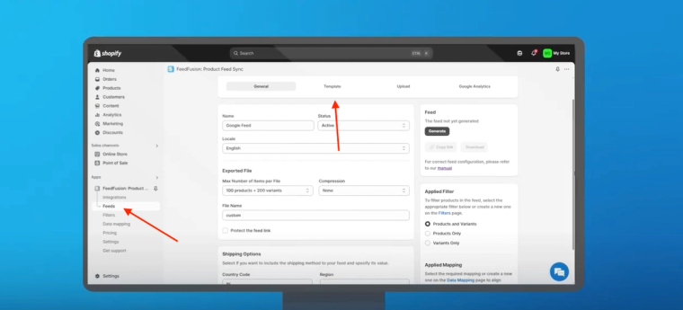 Template tab view