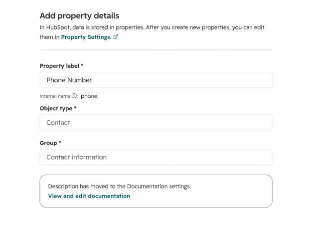 Property name hubspot