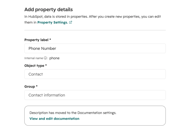 Property name hubspot