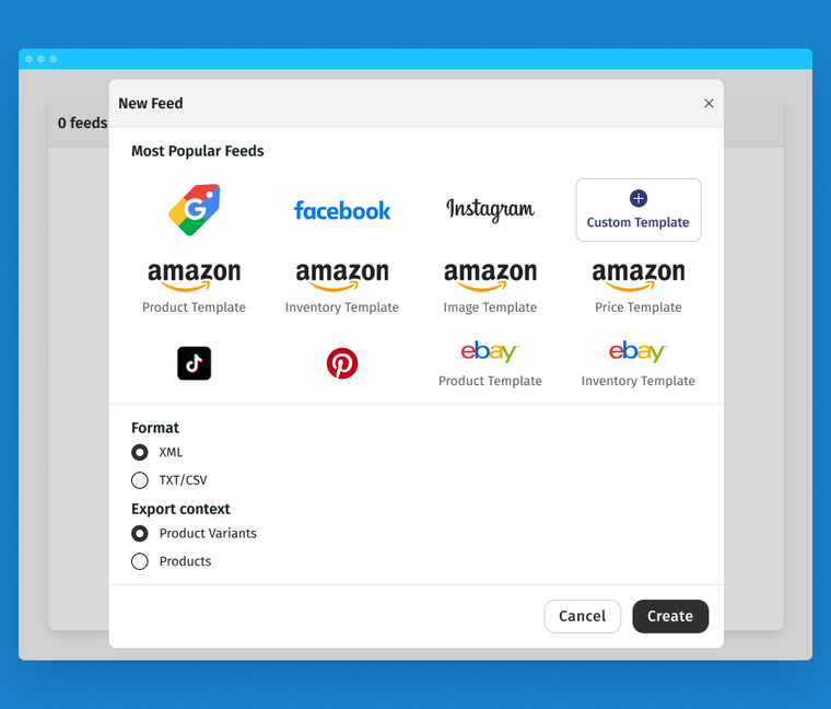 How to create a new feed in FeedFusion