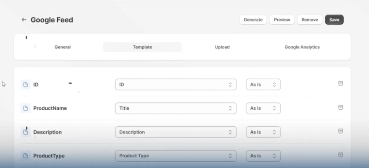 Required template fields