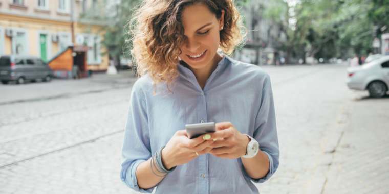 Woman with cell phone
