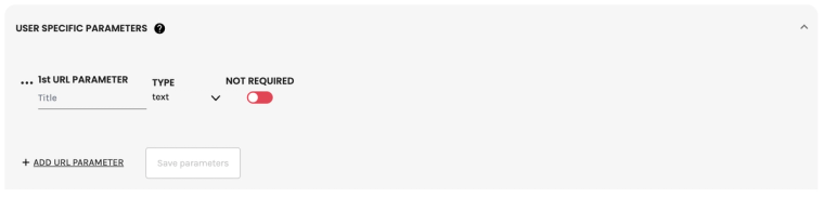 URL user specific parameters