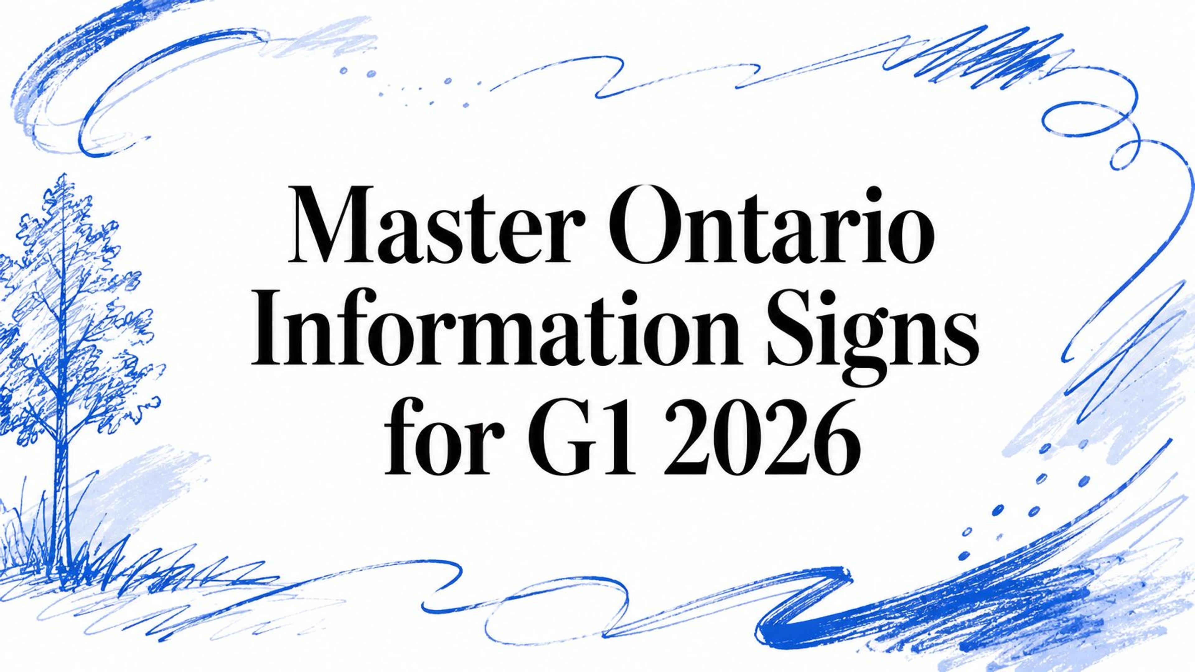 Master Ontario Information Signs for G1 2026