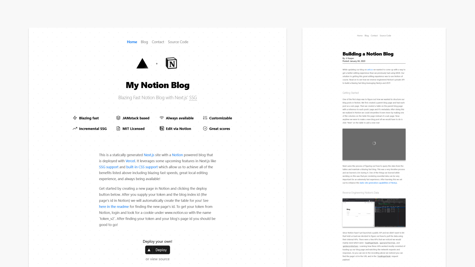 Free Next.js Notion Blog Template 