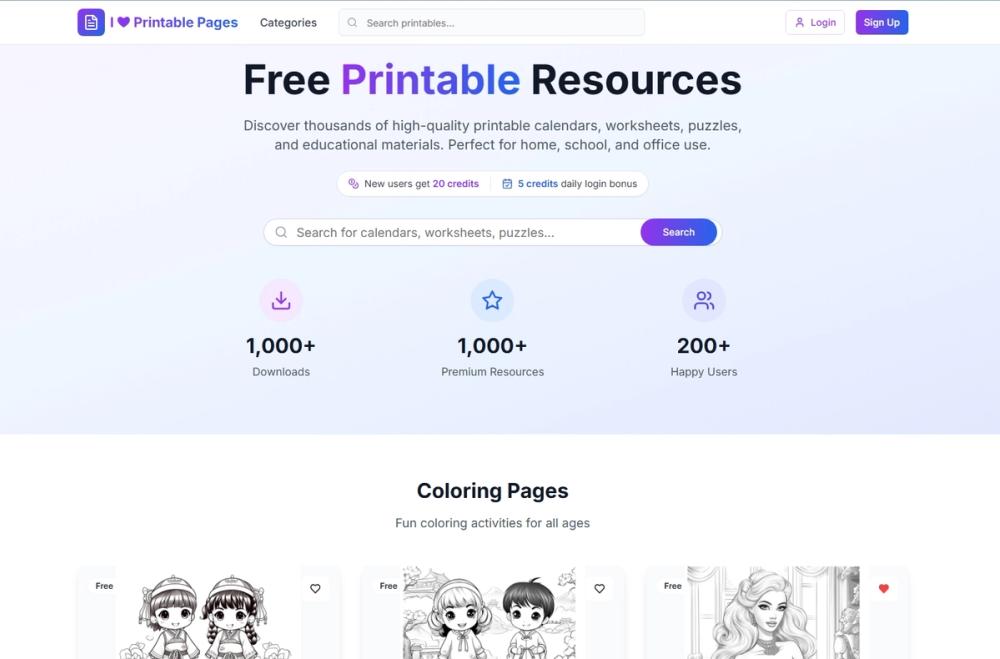 image of I Love Printable Pages 