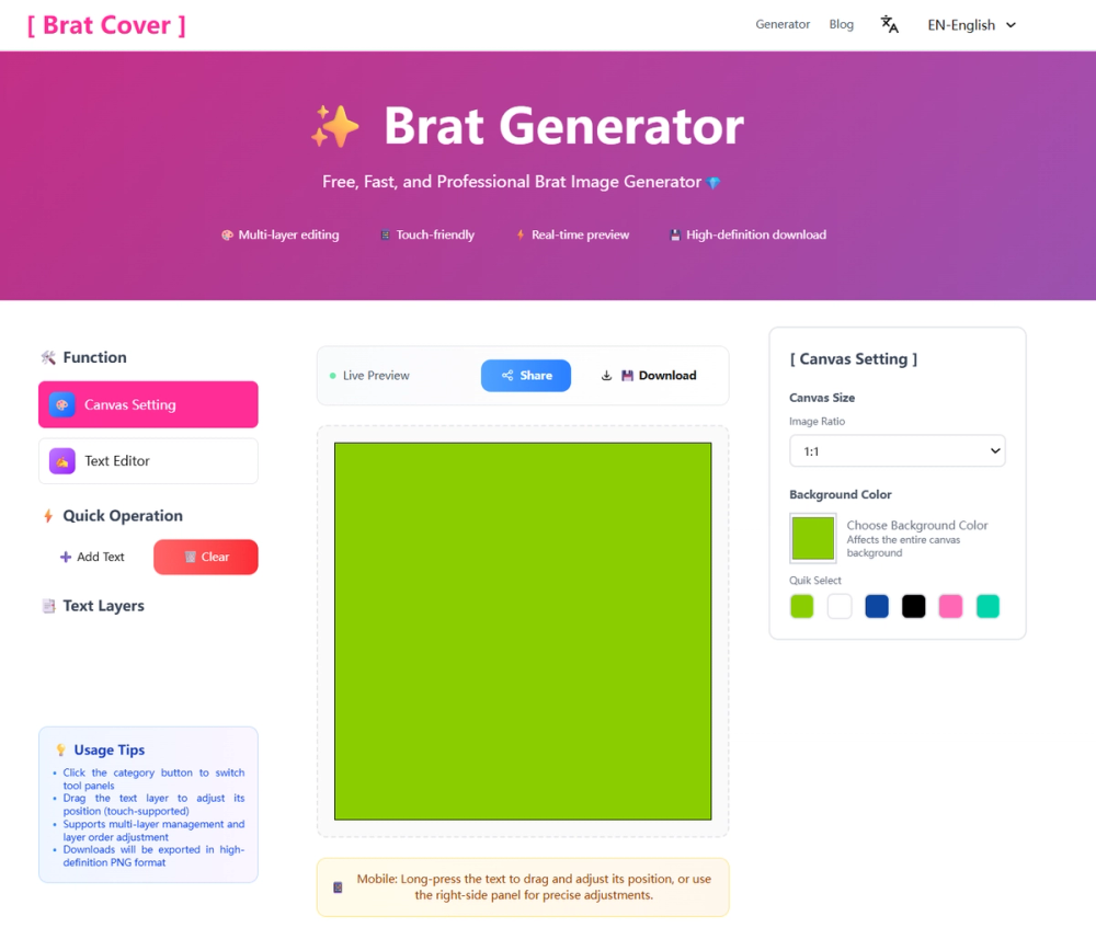image of Fast Brat Generator