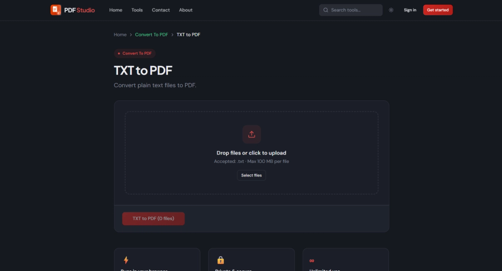 image of Text to PDF