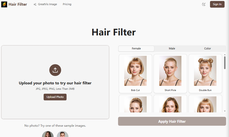 image of ai hairstyle change