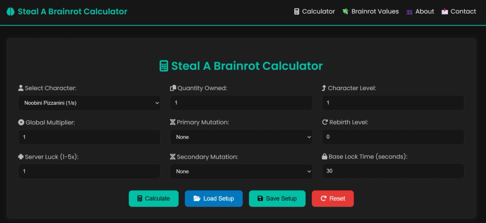 image of Steal A Brainrot Calculator