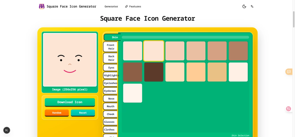 image of square face icon generator