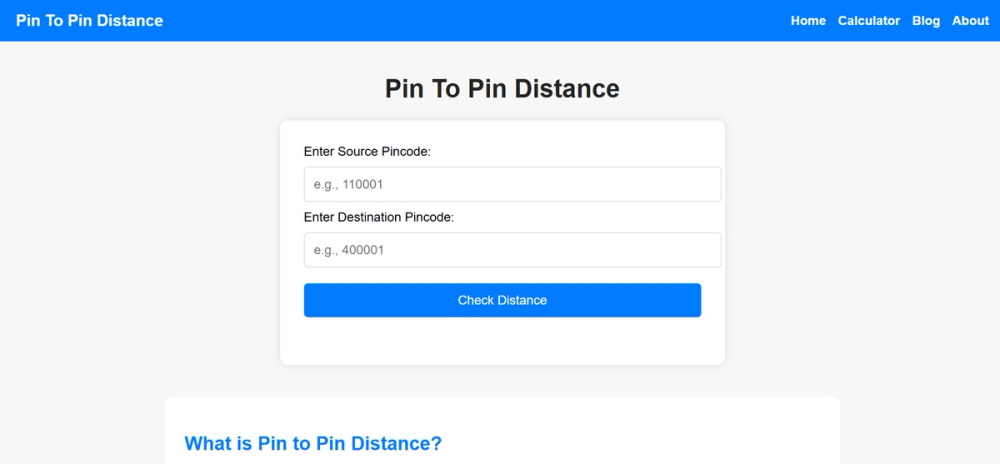 image of Pin To Pin Distance Calculator