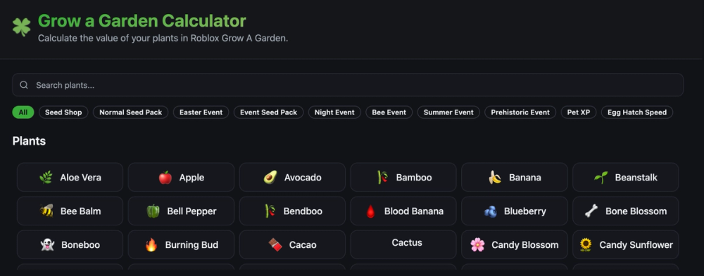 image of Grow a Garden Calculator
