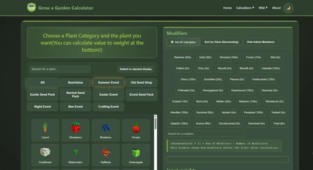 image of Grow a Garden Calculator