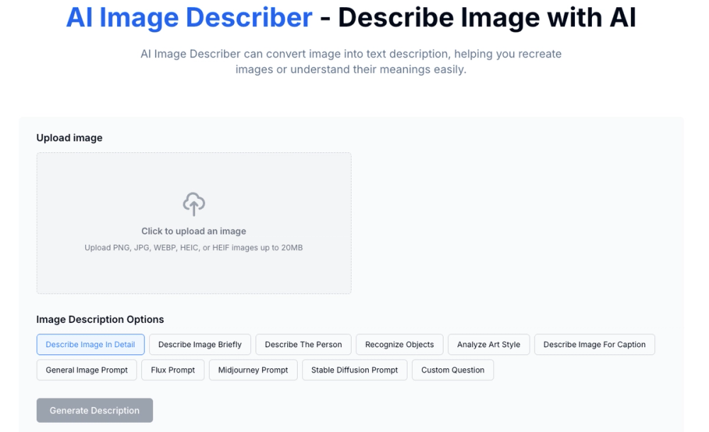 image of AI Image Describer