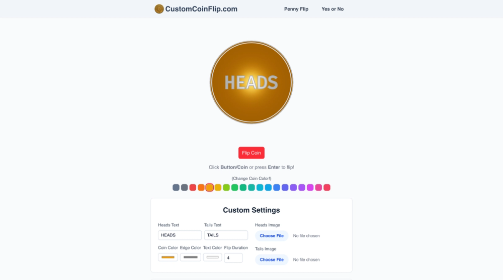 image of Custom Coin Flip