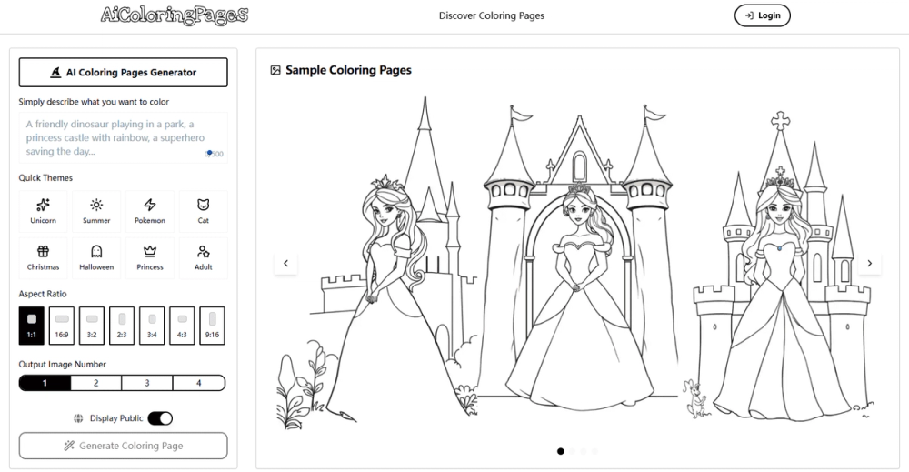 image of AI Coloring Pages Generator