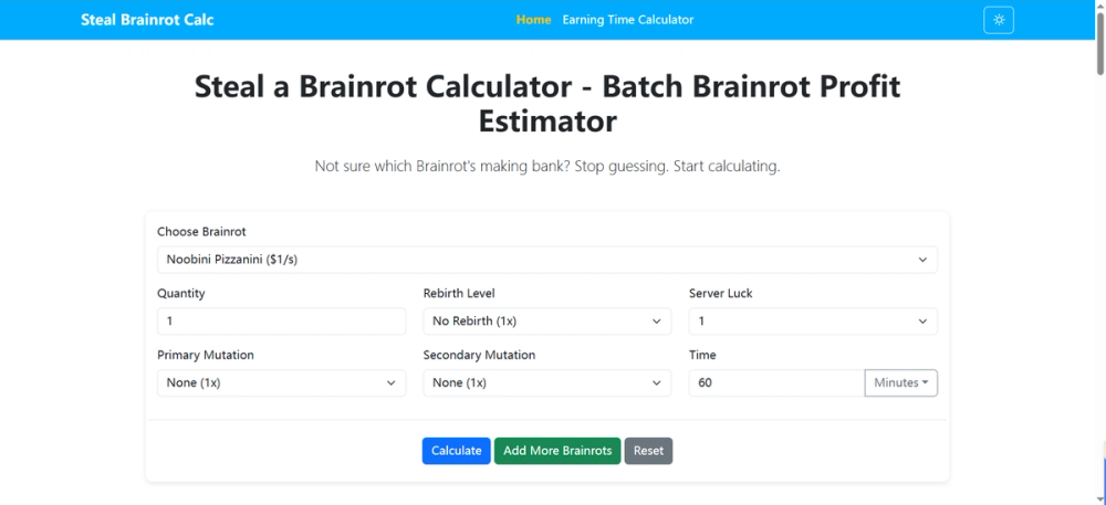 image of Steal a Brainrot Calculator