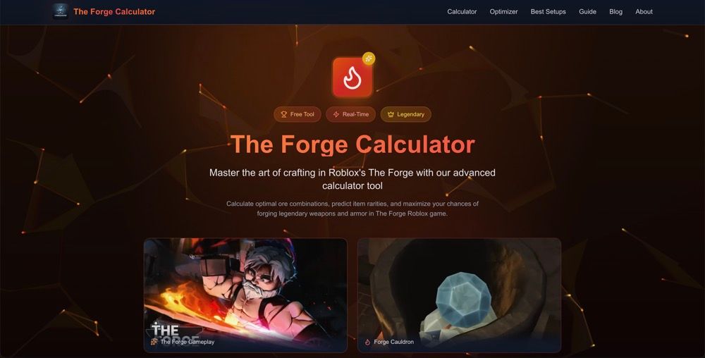 image of the forge calculator
