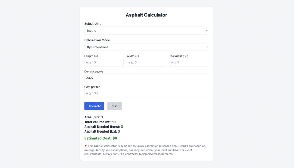 image of Asphalt Calculator