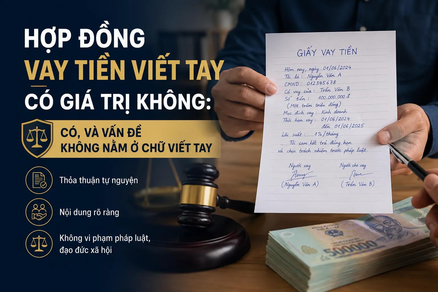 Hợp Đồng Vay Tiền Viết Tay Có Giá Trị Không: Có, Và Vấn Đề Không Nằm Ở Chữ Viết Tay