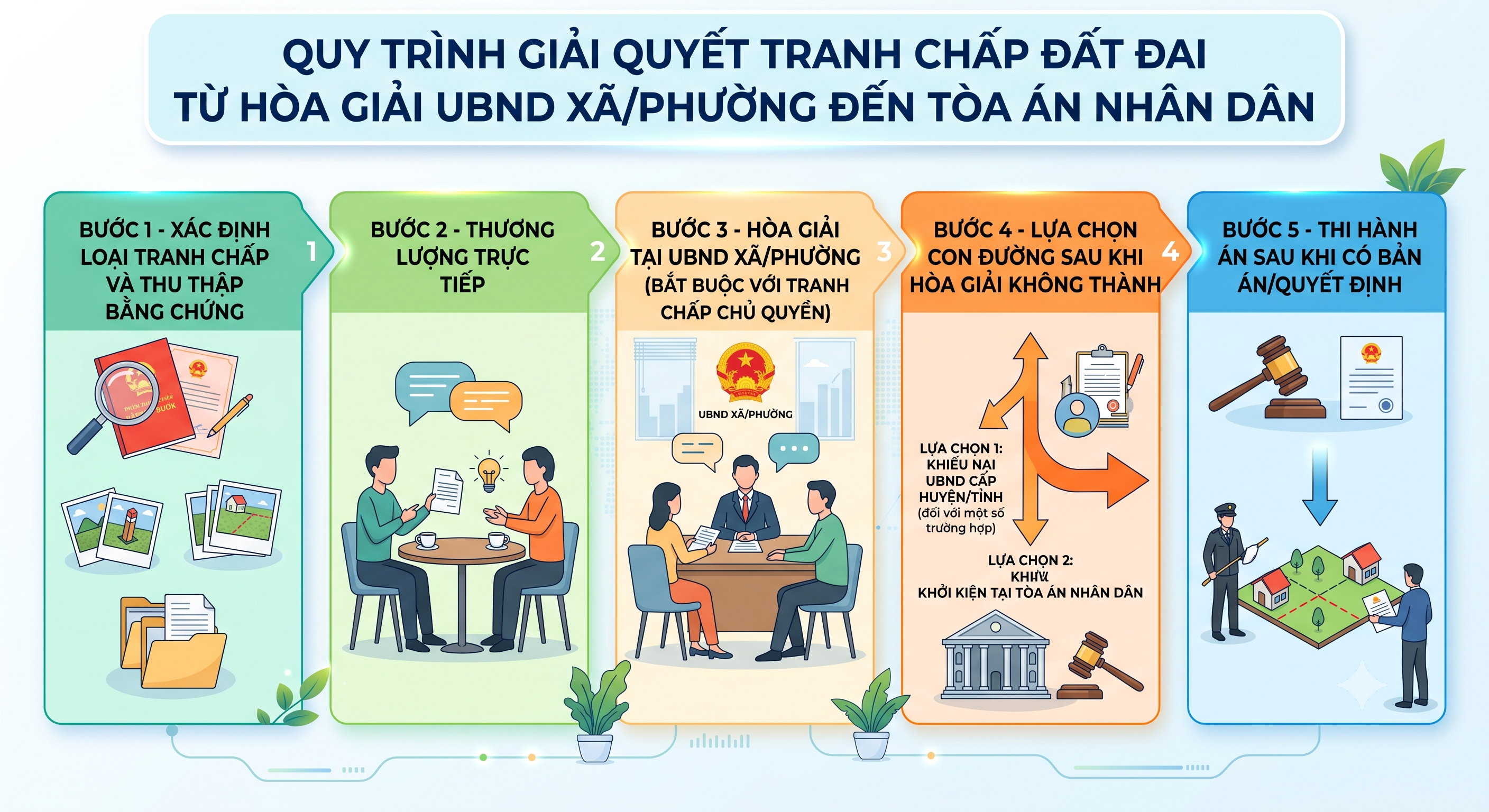 Quy trình giải quyết tranh chấp đất đai tại Việt Nam 2026 - từ hòa giải đến tòa án