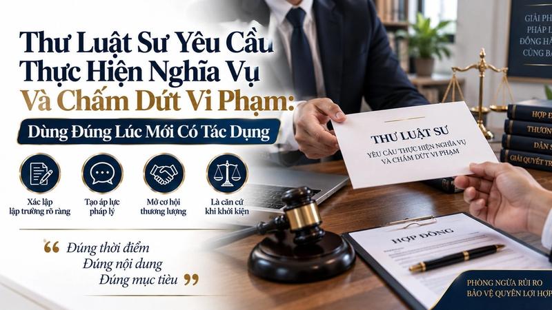 Thư Luật Sư Yêu Cầu Thực Hiện Nghĩa Vụ Và Chấm Dứt Vi Phạm: Dùng Đúng Lúc Mới Có Tác Dụng