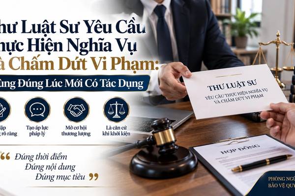 Thư Luật Sư Yêu Cầu Thực Hiện Nghĩa Vụ Và Chấm Dứt Vi Phạm: Dùng Đúng Lúc Mới Có Tác Dụng