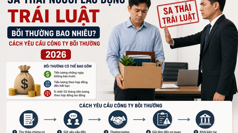Sa Thải Người Lao Động Trái Luật Bồi Thường Bao Nhiêu? Cách Yêu Cầu Công Ty Bồi Thường 2026