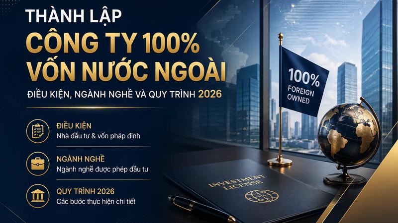Thành Lập Công Ty 100% Vốn Nước Ngoài: Điều Kiện, Ngành Nghề Và Quy Trình 2026