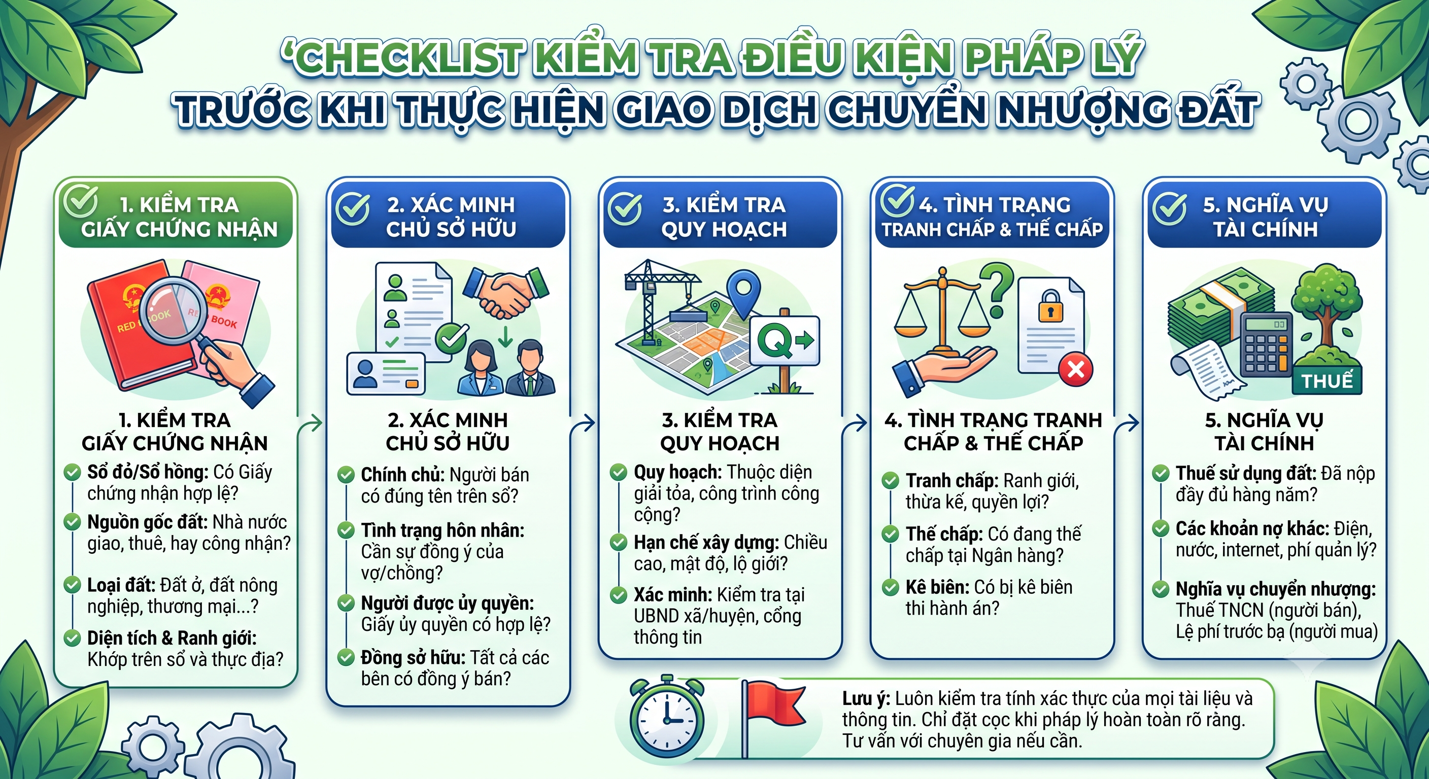Các điều kiện pháp lý cần kiểm tra trước khi chuyển nhượng quyền sử dụng đất