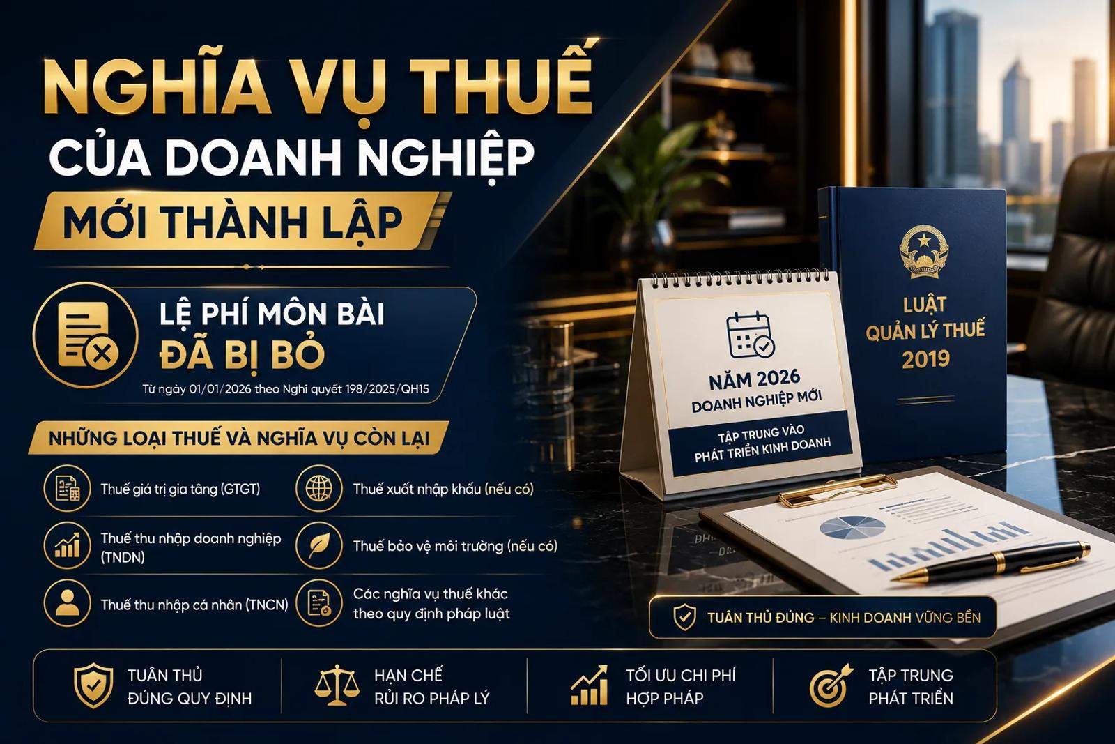 Nghĩa Vụ Thuế Của Doanh Nghiệp Mới Thành Lập: Lệ Phí Môn Bài Đã Bị Bỏ Và Những Gì Còn Lại