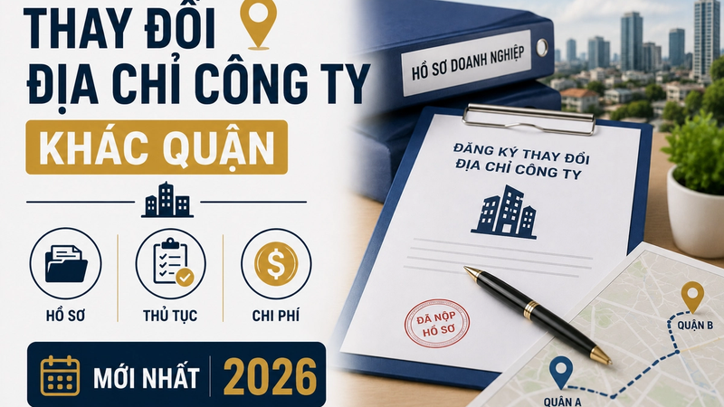 Thay Đổi Địa Chỉ Công Ty Khác Quận: Hồ Sơ, Thủ Tục Và Chi Phí Mới Nhất 2026