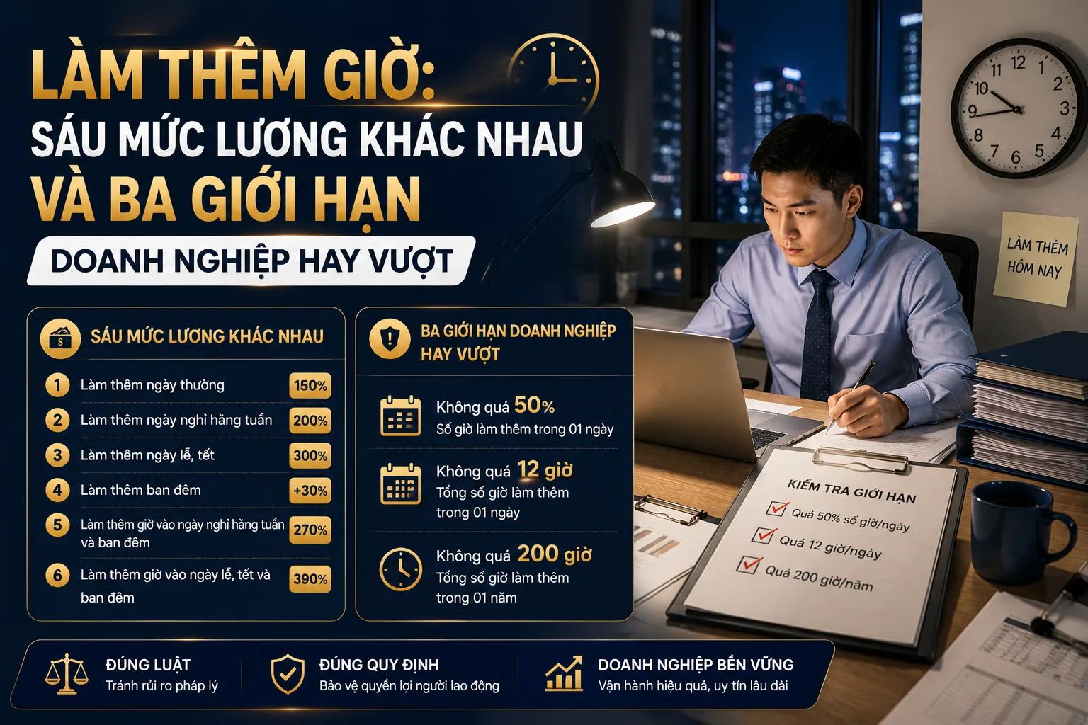 Làm Thêm Giờ: Sáu Mức Lương Khác Nhau Và Ba Giới Hạn Doanh Nghiệp Hay Vượt