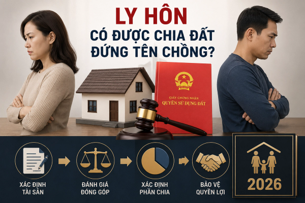 Ly Hôn Có Được Chia Đất Đứng Tên Chồng Không? Cách Xác Định Quyền Lợi Khi Chia Tài Sản 2026