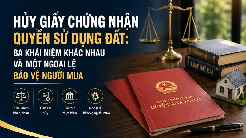 Hủy Giấy Chứng Nhận Quyền Sử Dụng Đất: Ba Khái Niệm Khác Nhau Và Một Ngoại Lệ Bảo Vệ Người Mua