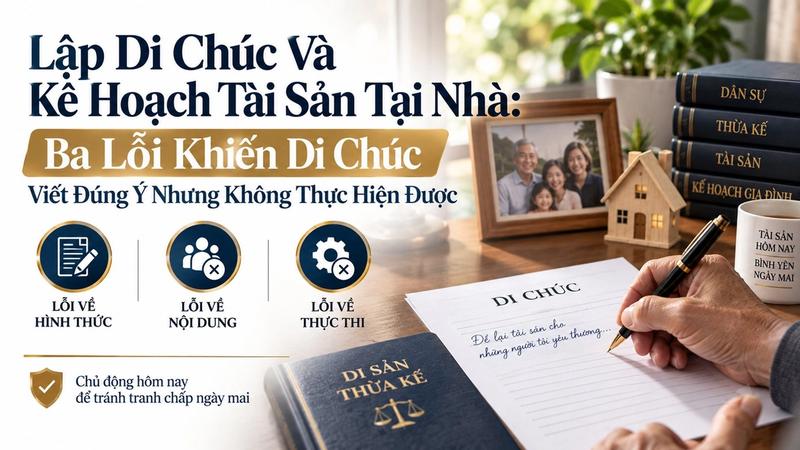 Lập Di Chúc Và Kế Hoạch Tài Sản Tại Nhà: Ba Lỗi Khiến Di Chúc Viết Đúng Ý Nhưng Không Thực Hiện Được