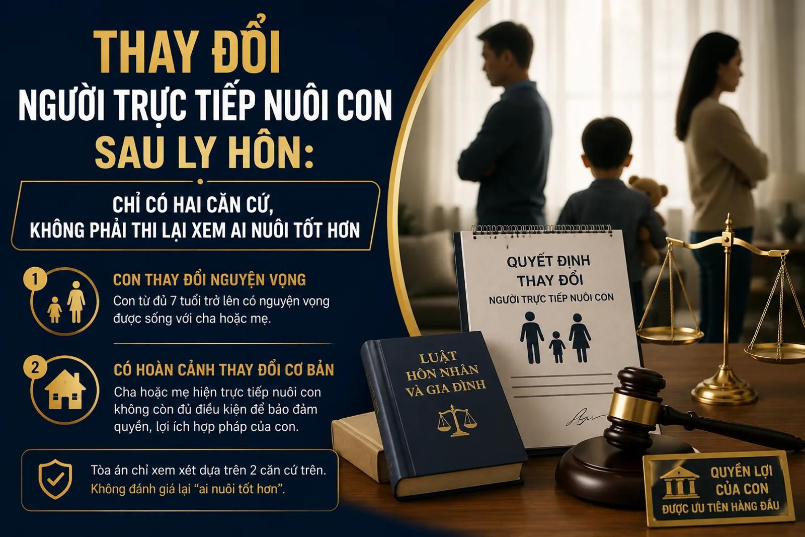 Thay Đổi Người Trực Tiếp Nuôi Con Sau Ly Hôn: Chỉ Có Hai Căn Cứ, Không Phải Thi Lại Xem Ai Nuôi Tốt Hơn