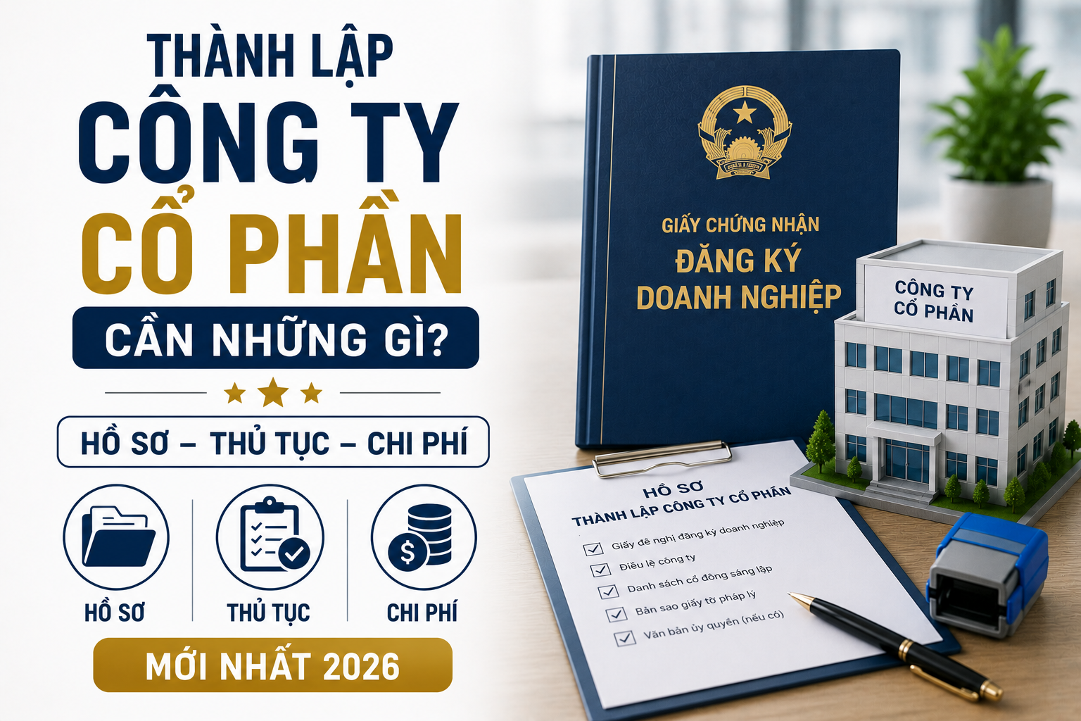 Thành Lập Công Ty Cổ Phần Cần Những Gì? Hồ Sơ, Thủ Tục Và Chi Phí Mới Nhất 2026