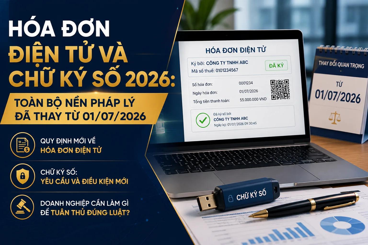 Hóa Đơn Điện Tử Và Chữ Ký Số 2026: Toàn Bộ Nền Pháp Lý Đã Thay Từ 01/07/2026