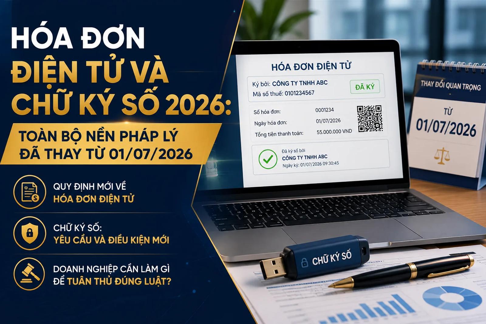 Hóa Đơn Điện Tử Và Chữ Ký Số 2026: Toàn Bộ Nền Pháp Lý Đã Thay Từ 01/07/2026