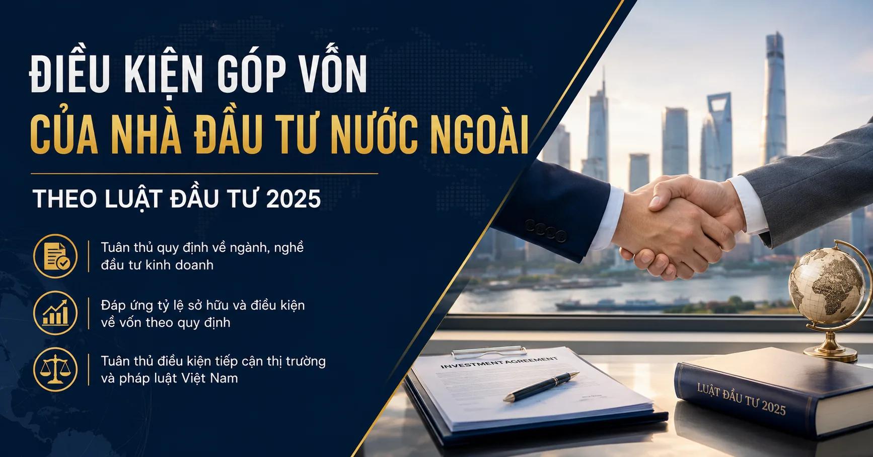 Điều Kiện Góp Vốn Của Nhà Đầu Tư Nước Ngoài Theo Luật Đầu Tư 2025 (Áp Dụng 2026)