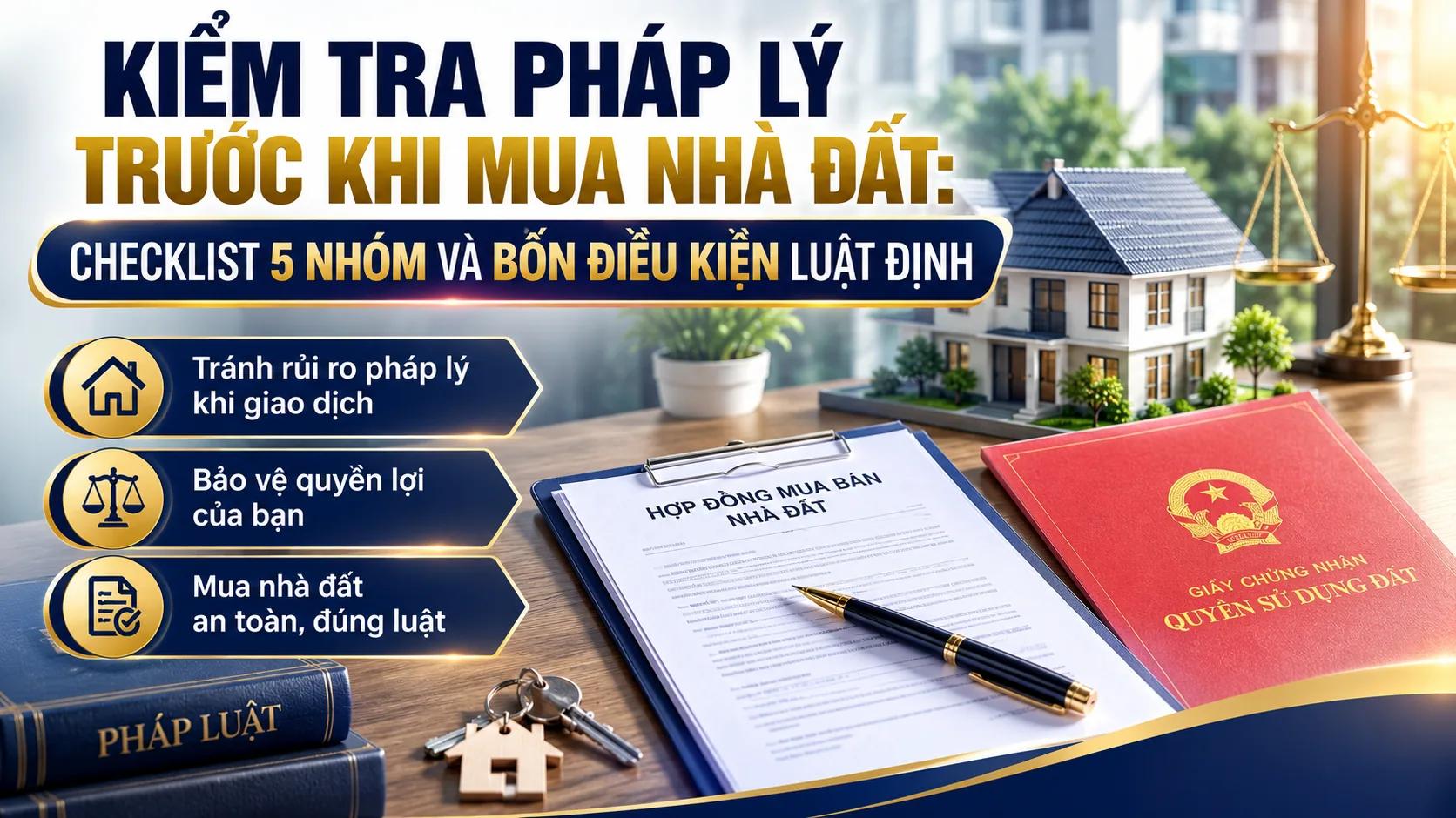 Kiểm Tra Pháp Lý Trước Khi Mua Nhà Đất: Checklist 5 Nhóm Và Bốn Điều Kiện Luật Định