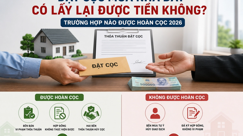 Đặt Cọc Mua Nhà Đất Có Lấy Lại Được Tiền Không? Trường Hợp Nào Được Hoàn Cọc 2026