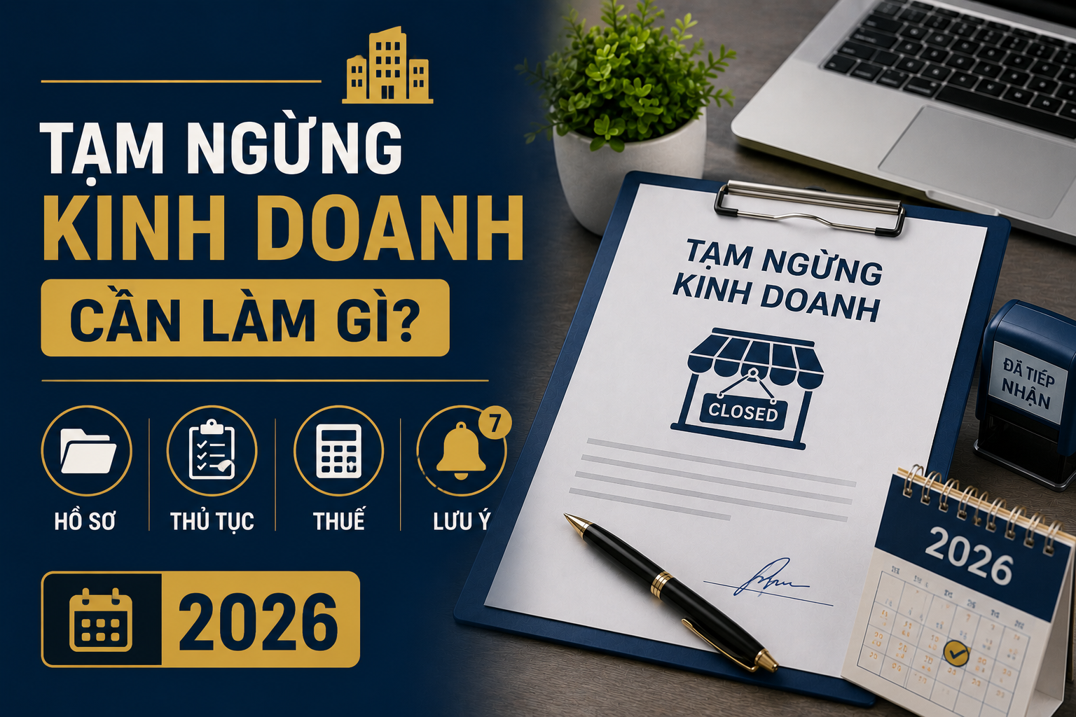 Tạm Ngừng Kinh Doanh Cần Làm Gì? Hồ Sơ, Thủ Tục, Thuế Và 7 Lưu Ý Quan Trọng 2026