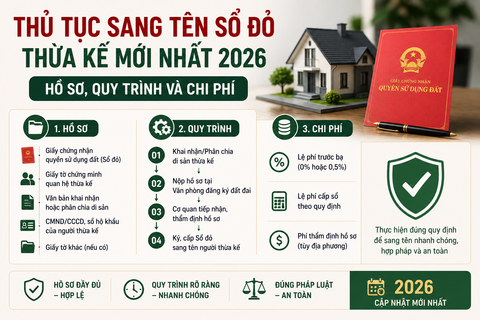 Thủ Tục Sang Tên Sổ Đỏ Thừa Kế Mới Nhất 2026: Hồ Sơ, Quy Trình Và Chi Phí