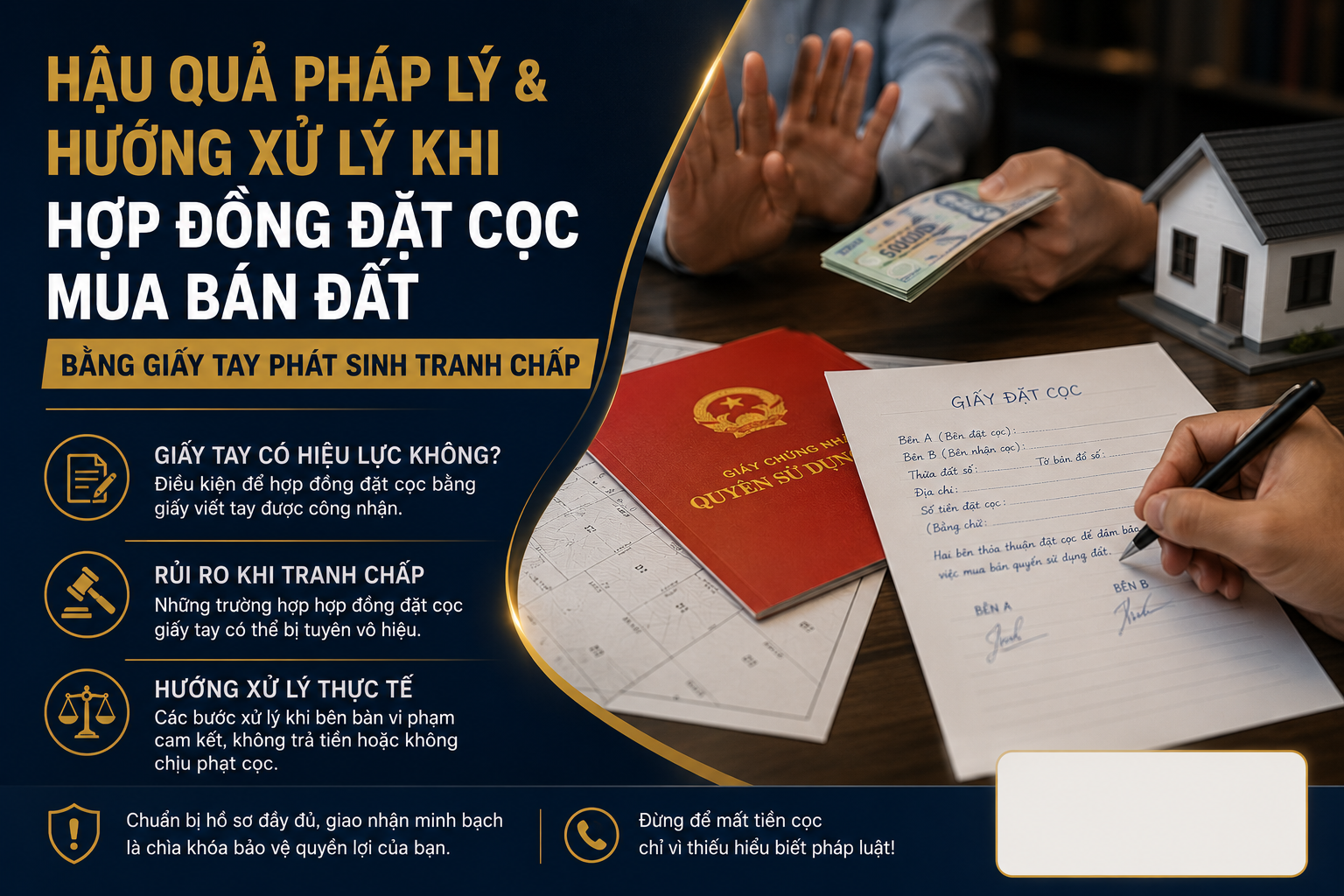 Hậu Quả Pháp Lý Và Hướng Xử Xử Lý Khi Hợp Đồng Đặt Cọc Mua Bán Đất Bằng Giấy Tay Phát Sinh Tranh Chấp