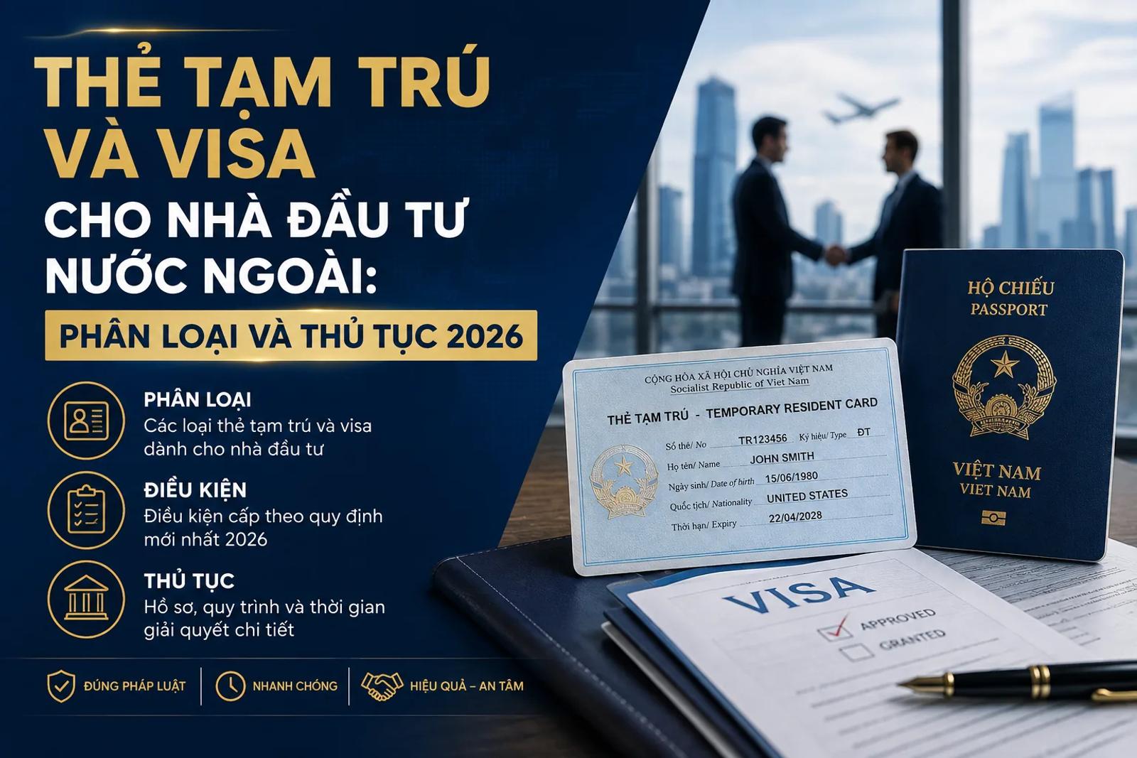 Thẻ Tạm Trú Và Visa Cho Nhà Đầu Tư Nước Ngoài: Phân Loại Và Thủ Tục 2026